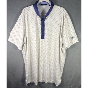 Greyson Polo Shirt Mens XXL White Icon Wolf All‎ Over Print Logo Worcester Golf